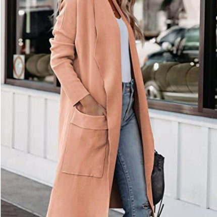 Open Front Dropped Shoulder Outerwear - MimiStylez
