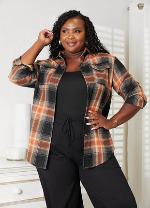 Plaid Dropped Shoulder Shirt - MimiStylez