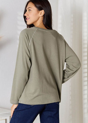 Culture Code Full Size V-Neck Long Sleeve T-Shirt - MimiStylez