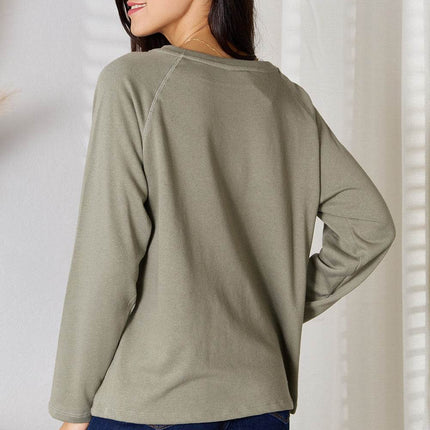 Culture Code Full Size V-Neck Long Sleeve T-Shirt - MimiStylez