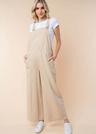 White Birch Sleeveless Wide Leg Jumpsuit - MimiStylez