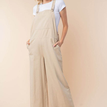 White Birch Sleeveless Wide Leg Jumpsuit - MimiStylez