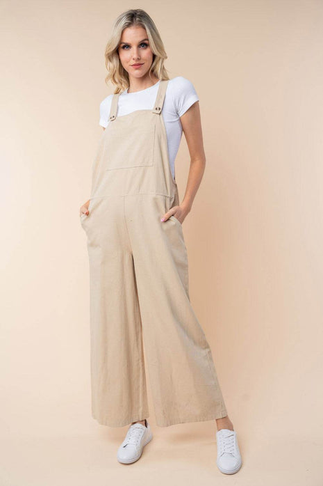 White Birch Sleeveless Wide Leg Jumpsuit - MimiStylez