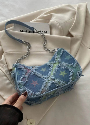 Fringe Star Print Shoulder Bag - MimiStylez