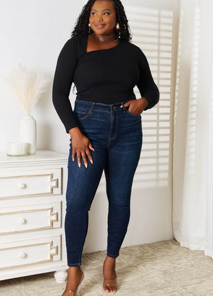 Basic Bae Asymmetrical Neck Long Sleeve Top - MimiStylez
