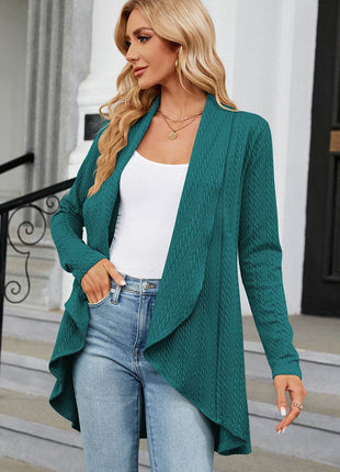 Open Front Long Sleeve Cardigan - MimiStylez