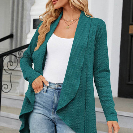 Open Front Long Sleeve Cardigan - MimiStylez