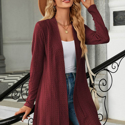 Open Front Long Sleeve Cardigan - MimiStylez