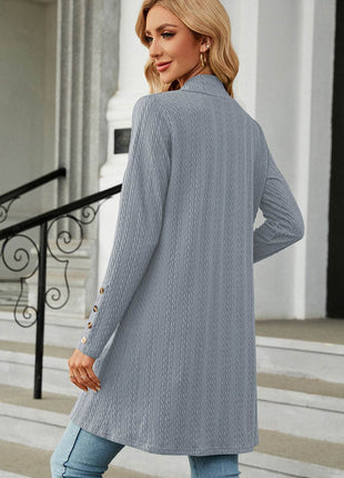 Open Front Long Sleeve Cardigan - MimiStylez