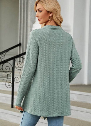 Open Front Long Sleeve Cardigan - MimiStylez