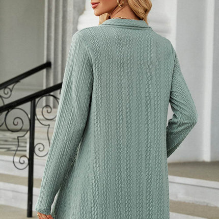 Open Front Long Sleeve Cardigan - MimiStylez