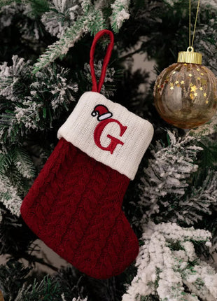 Cable - Knit Contrast Christmas Stockings - MimiStylez