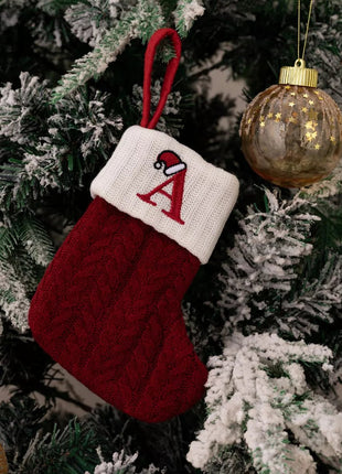 Cable - Knit Contrast Christmas Stockings - MimiStylez