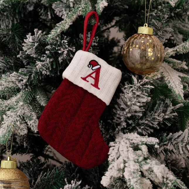 Cable - Knit Contrast Christmas Stockings - MimiStylez