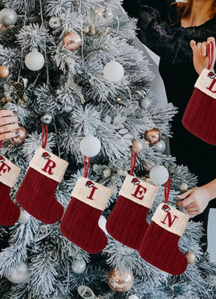 Cable - Knit Contrast Christmas Stockings - MimiStylez