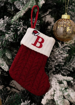 Cable - Knit Contrast Christmas Stockings - MimiStylez