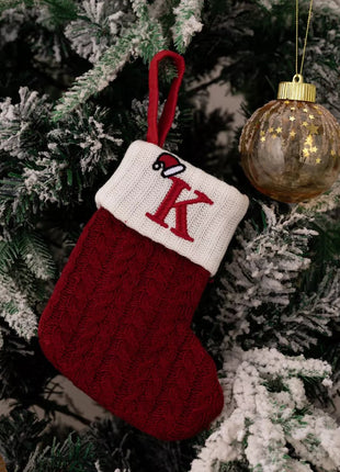 Cable - Knit Contrast Christmas Stockings - MimiStylez