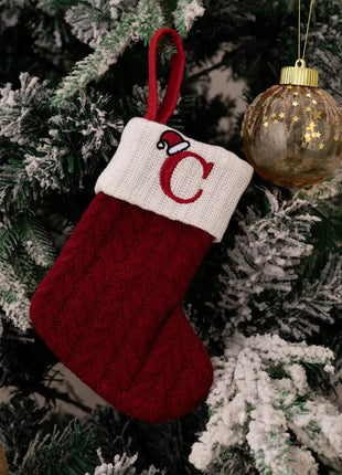 Cable - Knit Contrast Christmas Stockings - MimiStylez