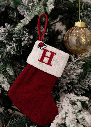 Cable - Knit Contrast Christmas Stockings - MimiStylez