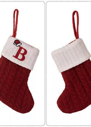 Cable - Knit Contrast Christmas Stockings - MimiStylez