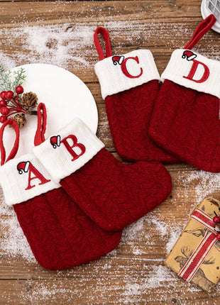 Cable - Knit Contrast Christmas Stockings - MimiStylez