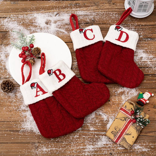 Cable - Knit Contrast Christmas Stockings - MimiStylez