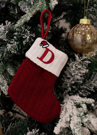 Cable - Knit Contrast Christmas Stockings - MimiStylez