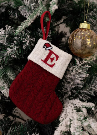 Cable - Knit Contrast Christmas Stockings - MimiStylez