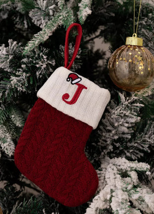 Cable - Knit Contrast Christmas Stockings - MimiStylez