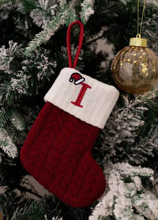 Cable - Knit Contrast Christmas Stockings - MimiStylez