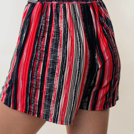 White Birch Full Size High Waisted Striped Shorts - MimiStylez