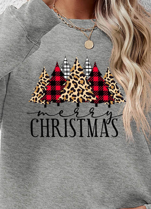 MERRY CHRISTMAS Round Neck Long Sleeve Sweatshirt - MimiStylez