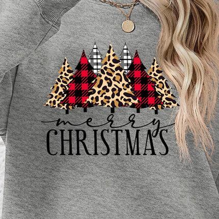 MERRY CHRISTMAS Round Neck Long Sleeve Sweatshirt - MimiStylez