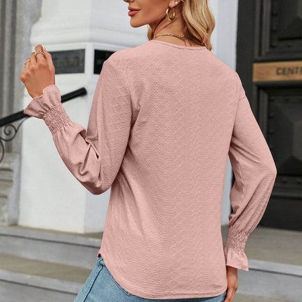 V-Neck Flounce Sleeve Blouse - MimiStylez