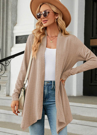 Open Front Long Sleeve Cardigan - MimiStylez