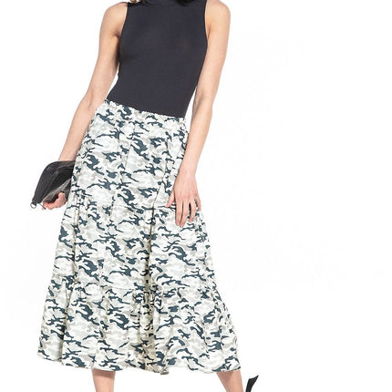 Casual Skirt with Dark Floral Pattern - MimiStylez