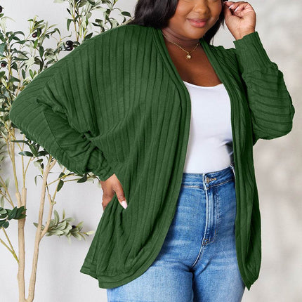 Basic Bae Full Size Ribbed Cocoon Cardigan - MimiStylez