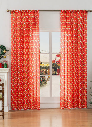 Christmas Snowman Angel Print Curtain Living Room