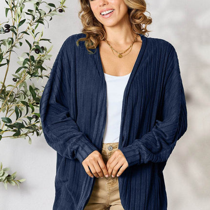 Basic Bae Full Size Ribbed Cocoon Cardigan - MimiStylez
