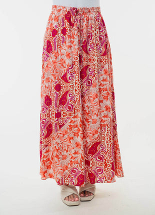 White Birch Full Size High Waisted Floral Woven Skirt - MimiStylez