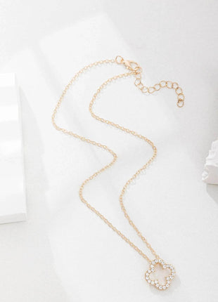 Inlaid Zircon Clover Pendant Necklace - MimiStylez