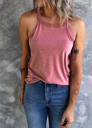 Curved Hem Grecian Tank Top - MimiStylez
