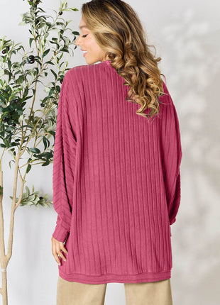 Basic Bae Full Size Ribbed Cocoon Cardigan - MimiStylez