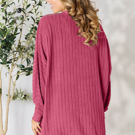 Basic Bae Full Size Ribbed Cocoon Cardigan - MimiStylez
