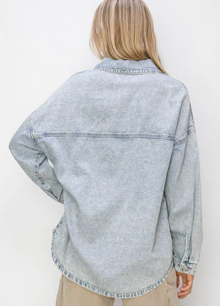 RISEN Button Up Long Sleeve Shacket - MimiStylez