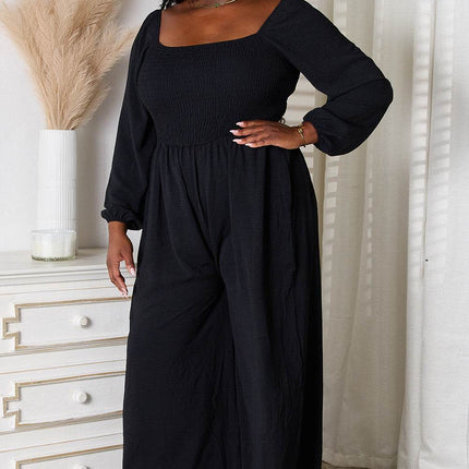 Double Take Square Neck Jumpsuit with Pockets - MimiStylez