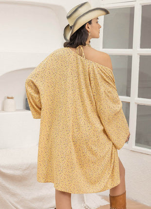 Printed Halter Neck Romper and Cover Up Set - MimiStylez