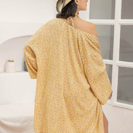 Printed Halter Neck Romper and Cover Up Set - MimiStylez