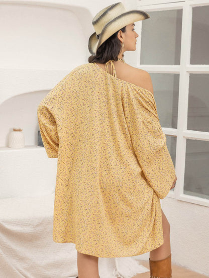 Printed Halter Neck Romper and Cover Up Set - MimiStylez