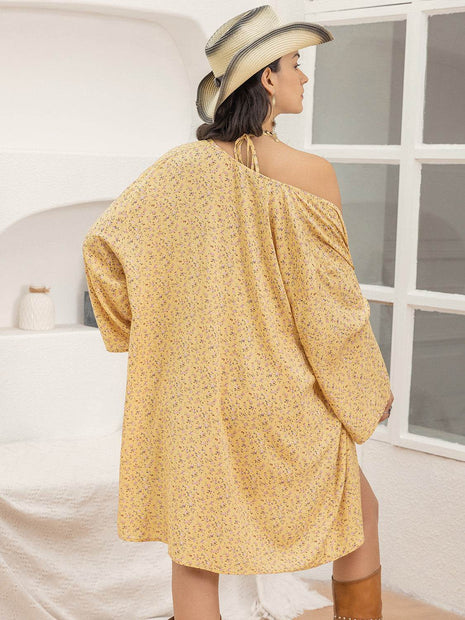 Printed Halter Neck Romper and Cover Up Set - MimiStylez